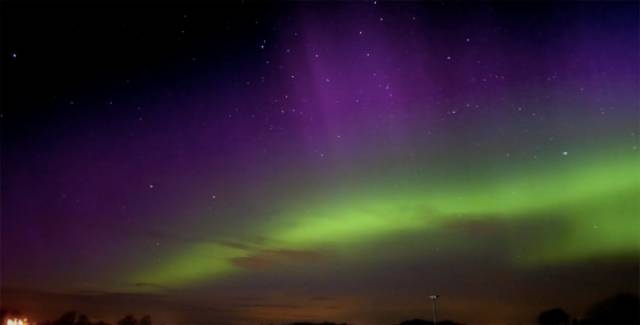 Northern Lights Shimmer Over Belfast & Lough Neagh