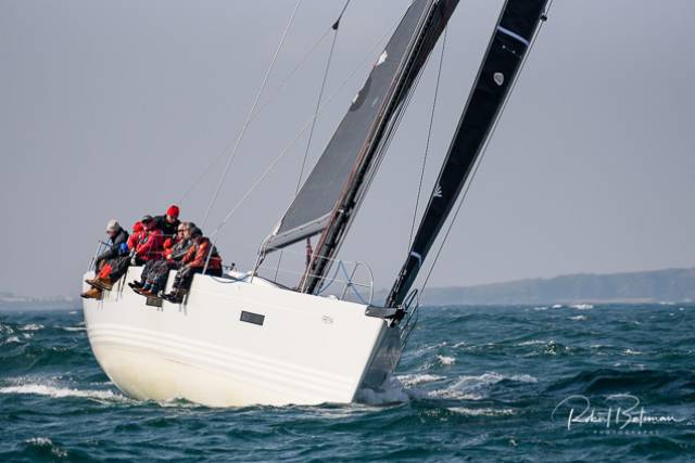 Conor Doyles’s fifty foot X yacht Freya in action in race two of the KYC league