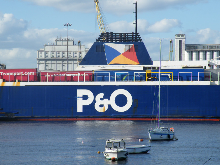 P&O Ferries dispute: Protests took place at several ports on Saturday, with unions holding demonstrations at Dover, Hull and Liverpool. Above one of the Merseyside route ropax ferries at Dublin Port where Afloat adds a protest was also held at the ferry operator''s terminal.
