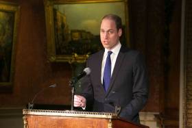The Duke of Cambridge speaking at the signing of the declaration of the United for Wildlife International Taskforce on the Transportation of Illegal Wildlife Products, Buckingham Palace, London