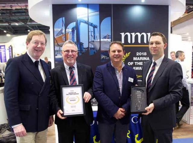 Winners of the Marina Awards included Royal Cork Yacht Club Marina that won the International Marina Award at the London Boat Show yesterday. From left: RCYC Admiral John Roche, RCYC Marina Manager Mark Ring, Simon Haigh, Chairman of The Yacht Harbour Association and RCYC's Gavin Deane 