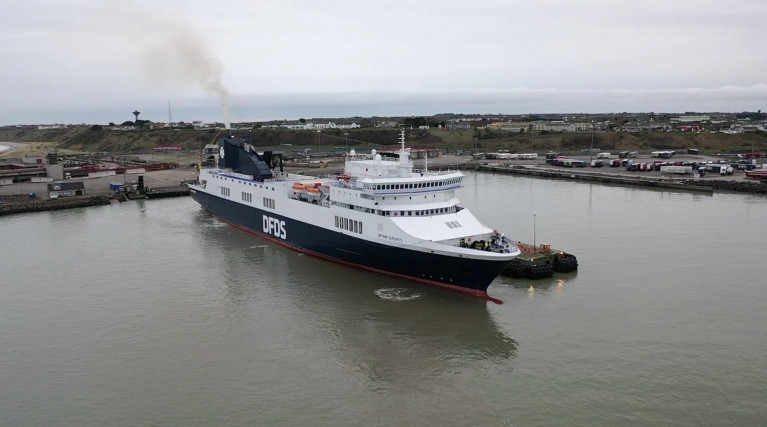 Rosslare Europort and hauliers alike welcomed the first arrival of the DFDS owned Optima Seaways this morning so to enable berthing trials prior to the launch of a new direct ro-ro freight-only route to Dunkirk, France on mainland continental Europe. This new &#039;Brexit-buster&#039; service will avoid the UK Land-Bridge. AFLOAT also adds the direct Ireland-France route will be the first ever ro-ro route to transit straight through the entire English Channel as the French port is located on the North Sea and is east of Calais from where DFDS operate an existing service to Dover along with Dunkirk-Dover. 