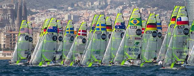 Super conditions for the first races of the 49er Europeans in Barcelona