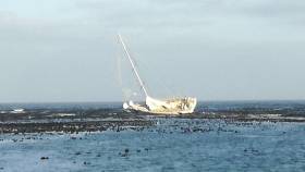 Greenings pictured aground west of the Cape Peninsula earlier today