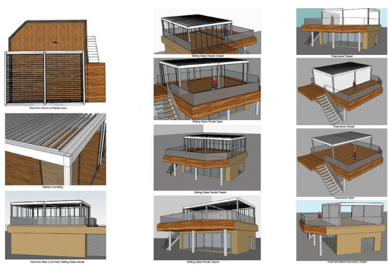 Drawings of the pergola that’s set to transform outdoor dining at Howth Yacht Club from this summer