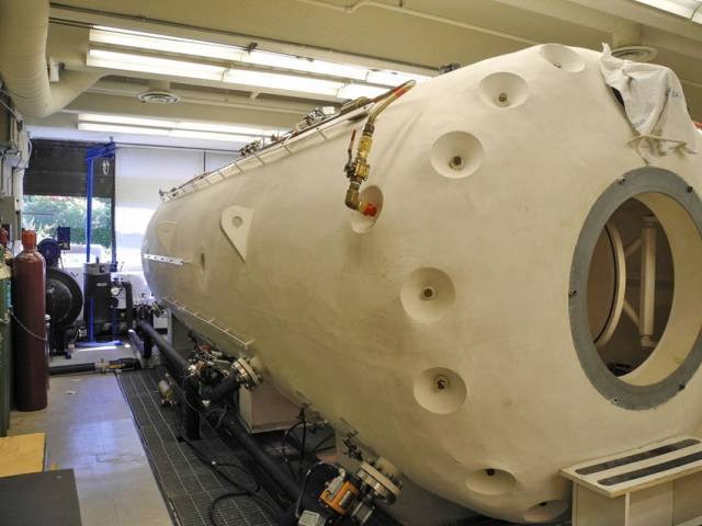Hyperbaric chambers like this one at Canada’s Simon Fraser University are used to treat decompression sickness, or ‘the bends’