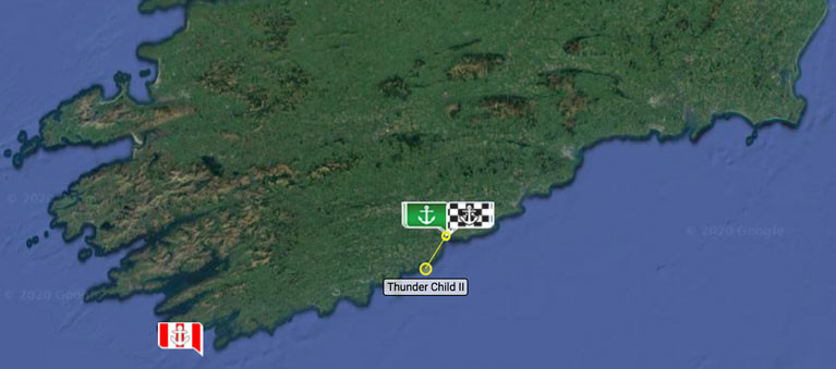 Thunderchild II Cork Fastnet-Cork UIM Powerboat World Record BI Underway (Track HERE!)