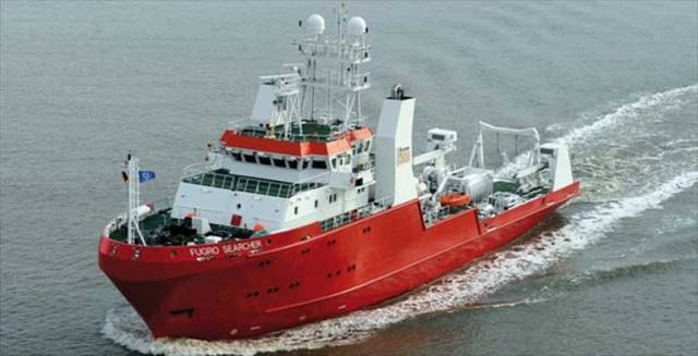 The Fugro Searcher (call sign: 3EUY6) is scheduled to carry out the work