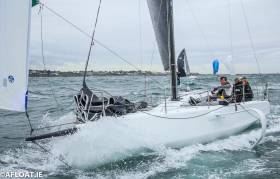 Conor Fogerty&#039;s new foiling Figaro 3 &#039;Raw&#039; at the start of the Dun Laoghaire to Dingle Race