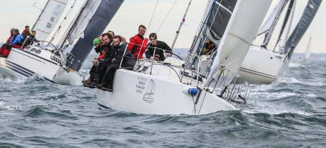 The Irish National Sailing School's Jedi (skippered by Kenny Rumball pictured above in red) is vying for the overall ISORA points lead but this weekend's Lyver race has been deferred