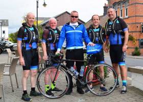 Clifden cyclists with support driver Joe Acton ready for September’s one-day fundraiser