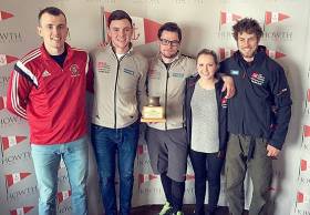 The winning CIT sailing team consisted of: Skipper: Jay Stacy, Main Trimmer: Marcus Ryan, Jib Trim: Pearse O’Flynn, Pit: Amy Harrington,  Bowman: Louis Mulloy 