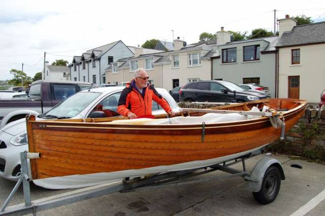 Hal Sisk with his Water Wag dinghy 'Good Hope'