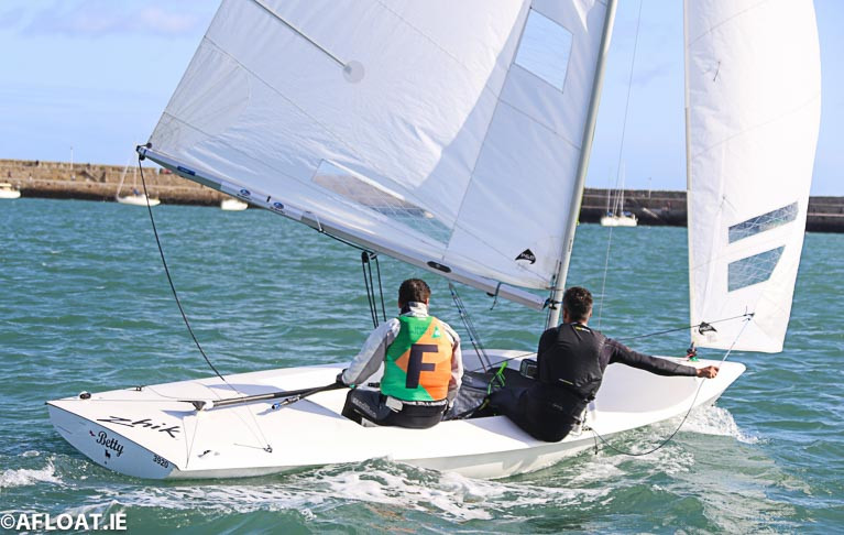 Racing in Flying Fifteens at the Dun Laoghaire Harbour based 2019 All Ireland Sailing Championships