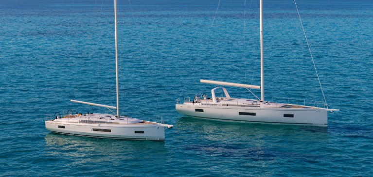 The new Oceanis 40.1 (foreground) & Oceanis Yacht 54