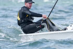 Rio Olympian Finn Lynch leads at the Laser Nationals at Royal Cork Yacht Club. Scroll down for gallery