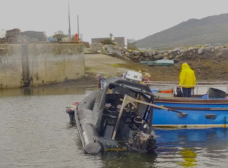 The Rigid Inflatable Boat (RIB) caught fire in Bertraghboy Bay near Roundstone