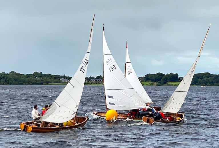 After weeks of preparation to be COVID-compliant, Lough Ree Yacht Club's Quarter Millennial Regatta is finally under way with 25 Shannon One Designs and other classes racing
