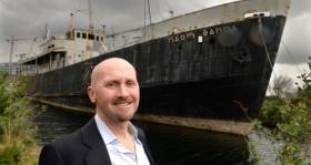 Save Historic Ship: Owner of the ‘Naomh Éanna’ Sam Field Corbett has high hopes for development of his ageing former Aran Islands ferry converted into a boutique hotel located on the Liffey 