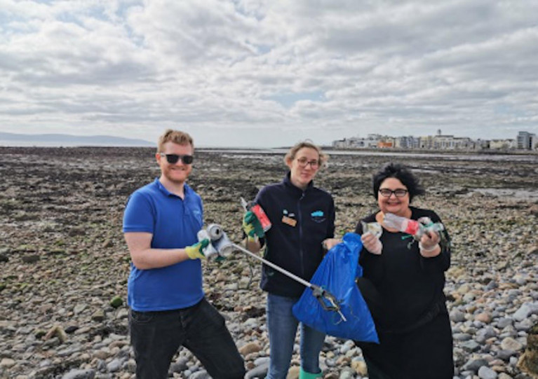 Lots of treasures and oddities found on Grattan Beach in Galway by Padraic Creedon and Anna Quinn of Galway Atlantaquaria with Cushla Dromgool-Regan of the Explorers Education Programme