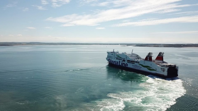 As expected the ferry group&#039;s finances have been hit but second quarter shows signs of recovery. Above Stena Adventurer swings off the Port of Holyhead in north Wales