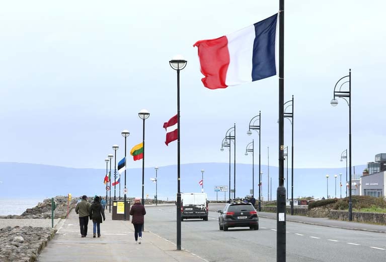 European Flags Fly on Galway's Salthill Promenade
