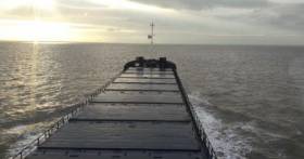 The deck hatch covers where beneath wheat was carried on the ‘Blue Six’ en-route to the Port of Silloth, located on the Irish Sea along the Solway Firth which borders England and Scotland. 