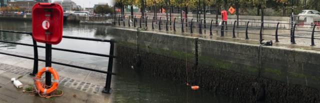 Ring buoy vandalism in Dublin's docklands