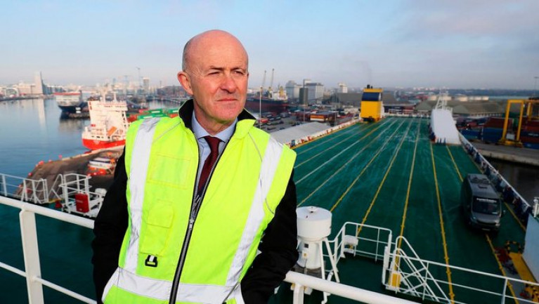 Dublin Port chief executive Eamonn O’Reilly Afloat adds on board the giant ro-ro freight ferry Celine, dubbed the 'Brexit'-buster prior to launching direct services to mainland Europe in 2018.