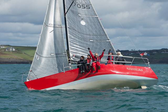 Kinsale Quarter Tonner 'Runaway Bus' enjoying the great sailing conditions for today's April league at Kinsale Yacht Club. Scroll down for a gallery of photos