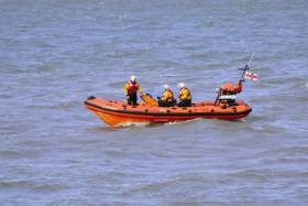 Helvick Head Lifeboat Crew Rescue Man From Water After Pier Car Crash