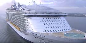 Harmony of the Seas: The world&#039;s largest cruise ship sailed to Southampton yesterday. The massive ship has a 10-storey slide and 23 swimming pools