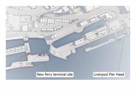 Location of the new ferry terminal for Isle of Man Steam-Packet in the Port of Liverpool 