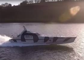 Thunder Child undergoing performance trials in Cork Harbour last month
