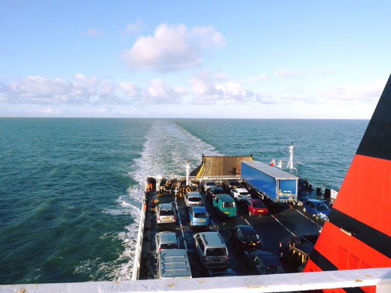 Silting at Heysham Port continues to affect ferry sailings to and from the Isle of Man with the above ropax Ben-My-Chree underway in the Irish Sea 