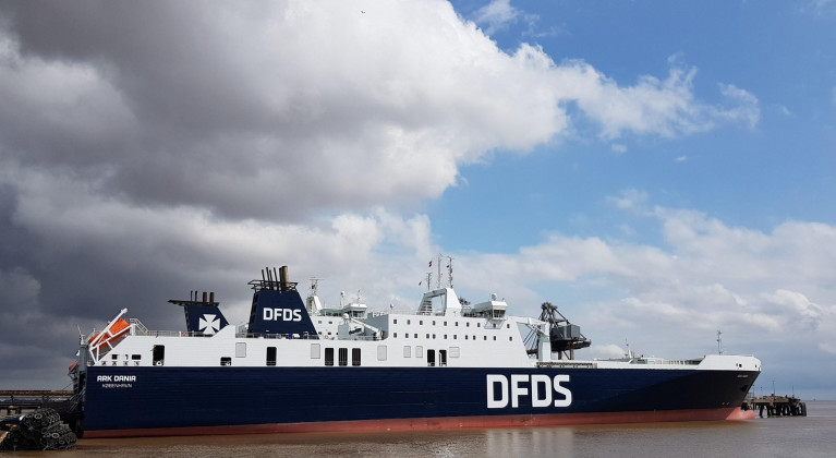 A fourth ferry DFDS is to introduce on Rosslare Europort-Dunkirk route, bringing to 36 in total direct freight services every week, (by all operators) on Wexford-continental Europe links. The Ark Dania is to enter service on 1 April. Note Afloat adds the DFDS name on the funnel while a fleetmate alongside retains the former &#039;Maltese&#039; cross company symbol.