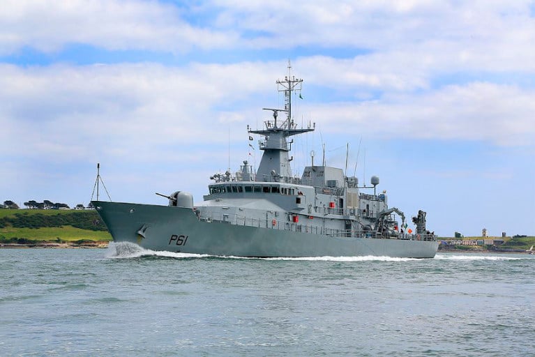 File image of the Naval Service patrol ship LÉ Samuel Beckett