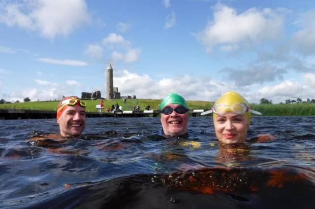 Some of the swimmers taking part in tomorrow’s big swim on Lough Erne