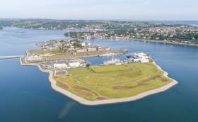 The East Tip of Haulbowline Island in Cork Harbour won the Engineers Ireland National Engineering Project of the Year 2019. The Mayor of Cork thanked all involved in the remarkable transformation of the former industrial site and all who voted.  Adjacent to the project site is the Irish Naval Service (headquarters) and basin where several patrol vessels are berthed. 