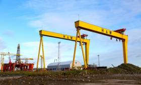 The famous yellow cranes of Harland &amp; Wolff