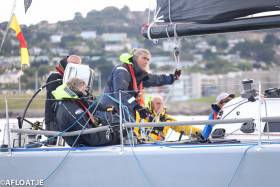 The National Yacht Club&#039;s Willie Despard (standing with mainsheet) joins Andrew Hall&#039;s J121 JackHammer crew for the Middle Sea Race this Saturday