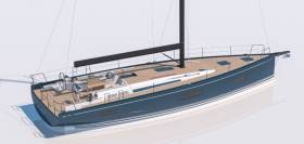 Artist’s impression of the new Beneteau First Yacht 53, which debuts at Cannes this autumn