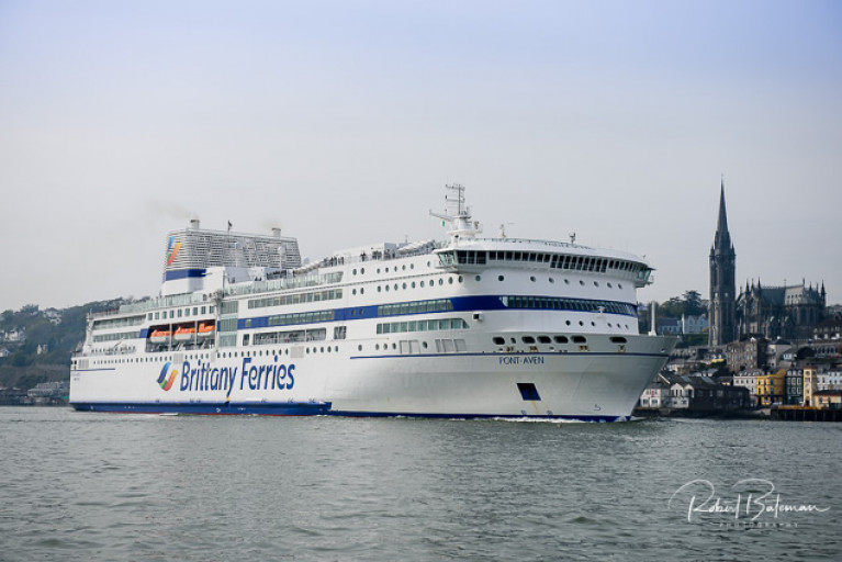 The Cork-Roscoff route is very popular with holidaymakers. AFLOAT adds Brittany Ferries other Irish services based out of Rosslare will also begin next week on the routes to Roscoff, France and Bilbao, Spain. Above seen last season is flagship Pont-Aven departing the Port of Cork with Cobh in the background.