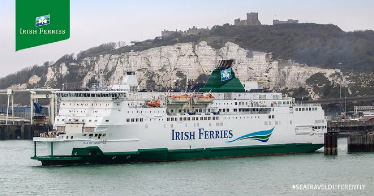 Dover&#039;s December Debut:  Afloat this week tracked Isle of Innisfree on the Strait of Dover (above on berthing trials at the Port of Dover). The newest addition to Irish Ferries (ICG) fleet, today entered service on the UK-France route of Dover-Calais. The former RMT Dover-Ostende ferry Prins Filip since 1992 served several short-Strait operators and routes, now joins fleetmate Isle of Inishmore as second ship, doubling sailing frequency between post Brexit Britain and the mainland Europe/ EU member state. Afloat also adds the name of Isle of Innisfree revives a former ropax custom-built for Irish Ferries Dublin-Holyhead route launched in 1995.  