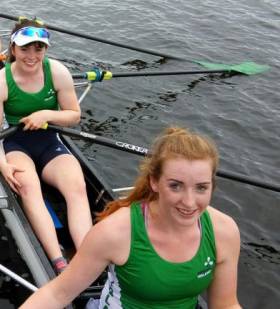 Claire Feerick and Emily Hegarty of the Ireland women&#039;s eight. 
