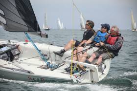 Not hangin&#039; around – The SB20 Sea Biscuit (Marty Cuppage) is racing for Southern Championship honours as part of Volvo Dun Laoghaire Regatta