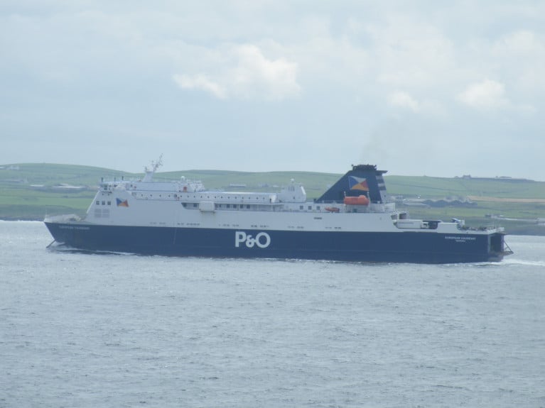 The Maritime And Coastguard Agency said it was satisfied the European Causeway was safe to sail again. The P&amp;O ferry is seen during a pre-crew dispute sailing on the North Channel off the Scottish coast and when bound for Cairnryan. 