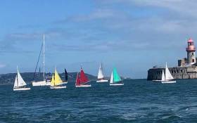 Hansa dinghies racing in the first day of the President&#039;s Cup at Dun Laoghaire on Dublin Bay