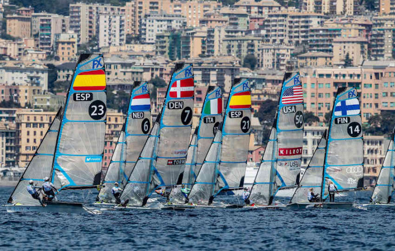 Racing at last year’s World Cup Series event in Genoa