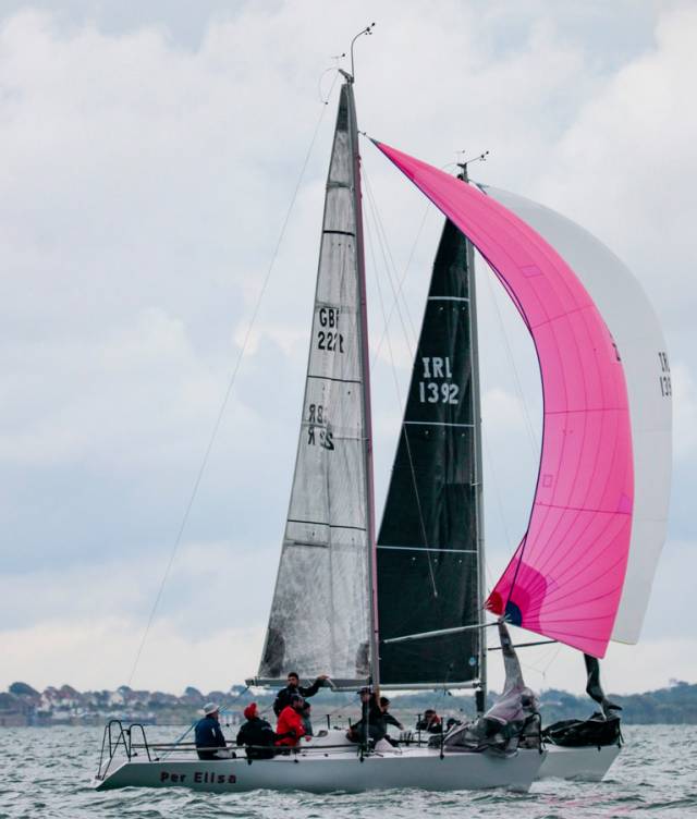 Niall Dowling's Per Elisa with pink spinnaker
